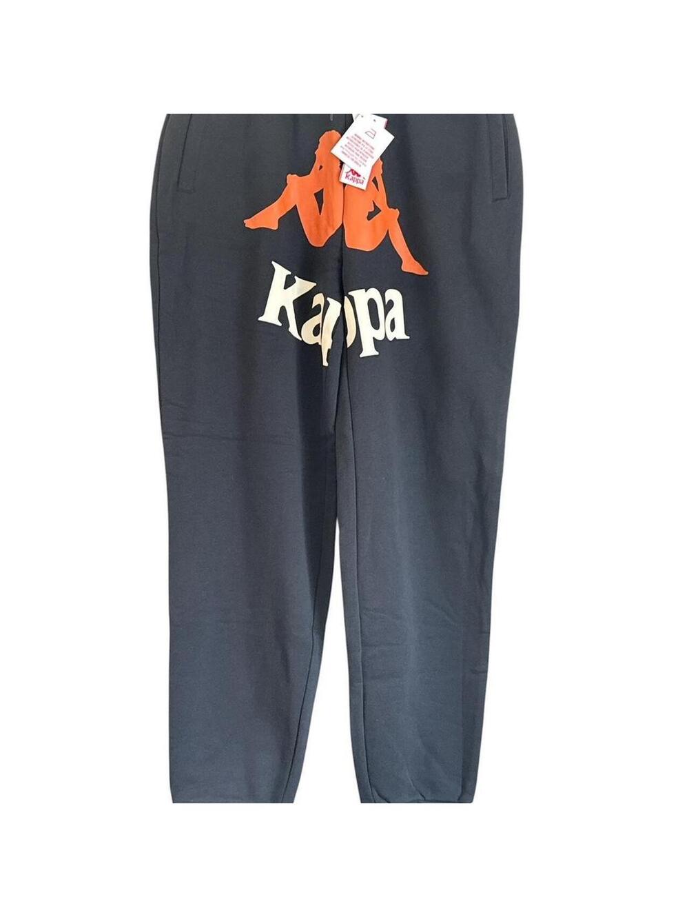 Kappa Black sweatpants with orange logo Size XXL